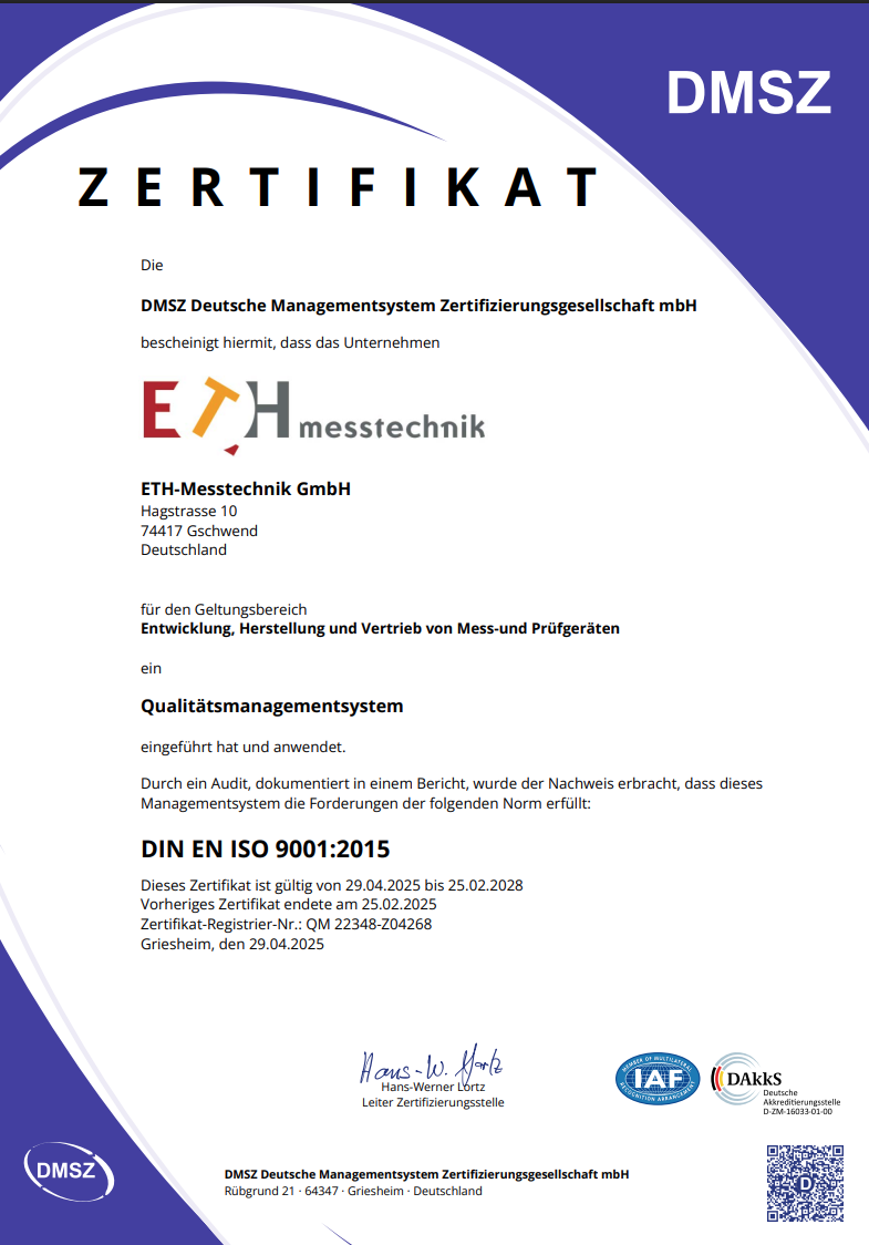 DMSZ Zertifikat